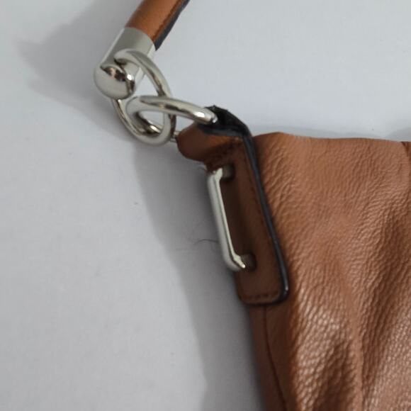 Liz Claiborne Tan Zipper Closure Satchel Shoulder Bag / Purse with Tassel Detail - Picture 7 of 14